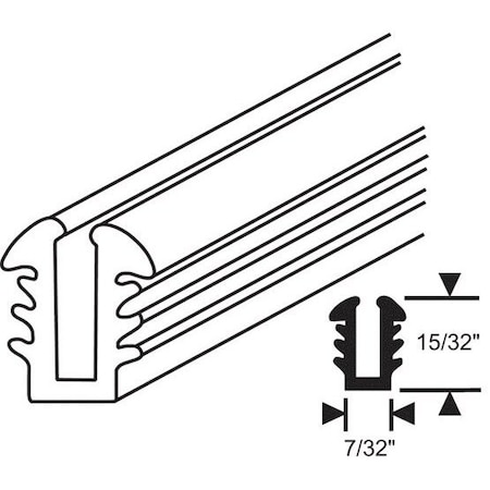 Strybuc Gray Vinyl Glazing Channel 67-9